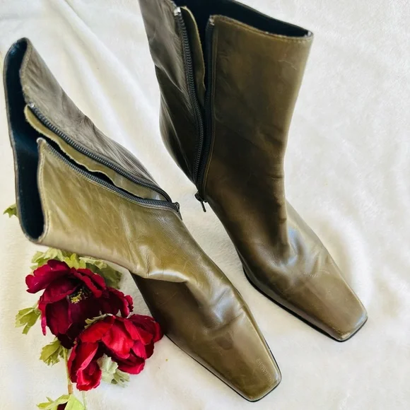 Charles David | Olive Stilleto Boots - Picture 3 of 12